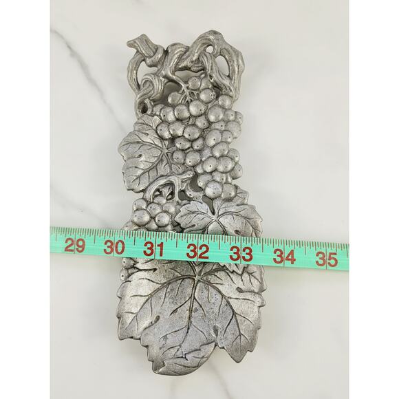 Arthur Court Grape Spoon Rest 8 1/2" 3D Vines Grapes 1993 Dinnerware Aluminum - Picture 15 of 15
